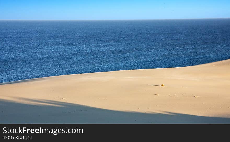 Sand desert near sea