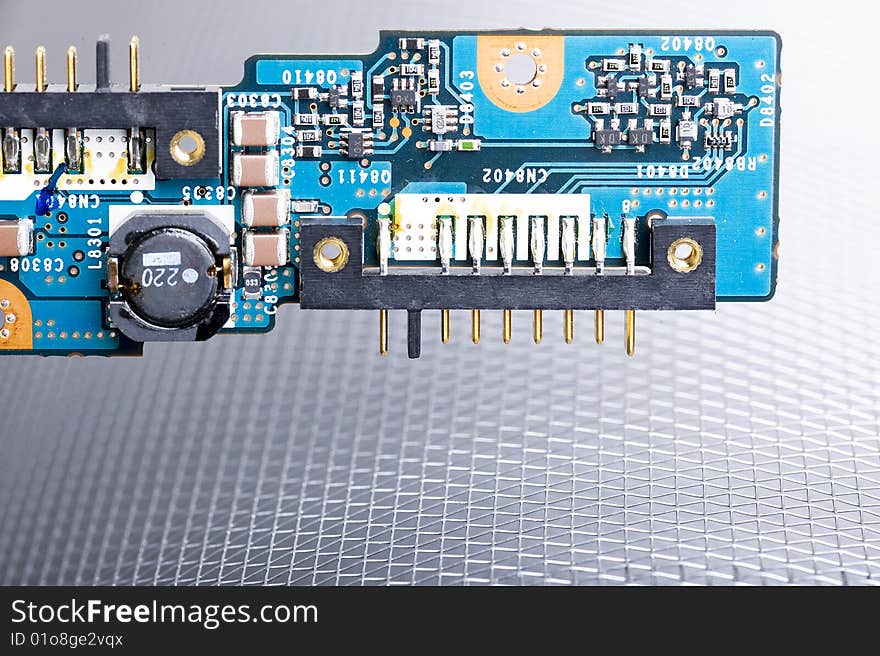 Close-up veew of the abstract microcircuit.