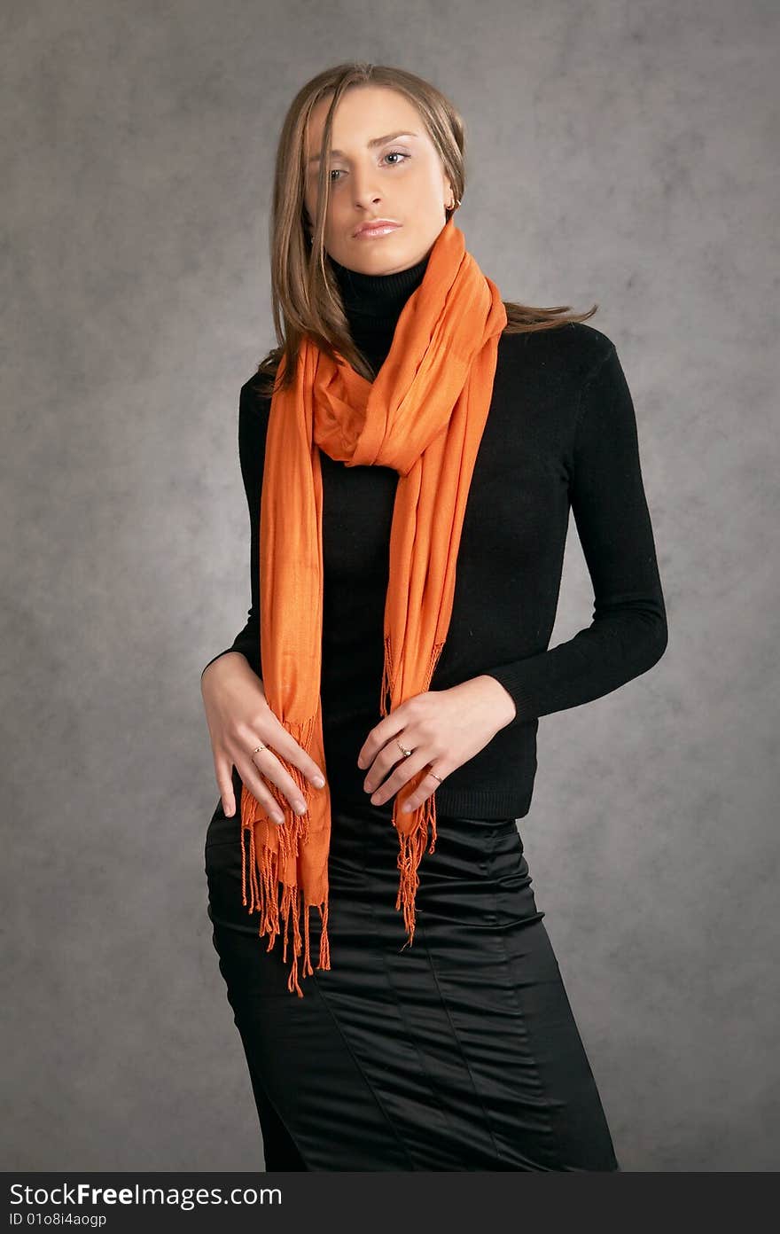 Model With A Orange Scarf