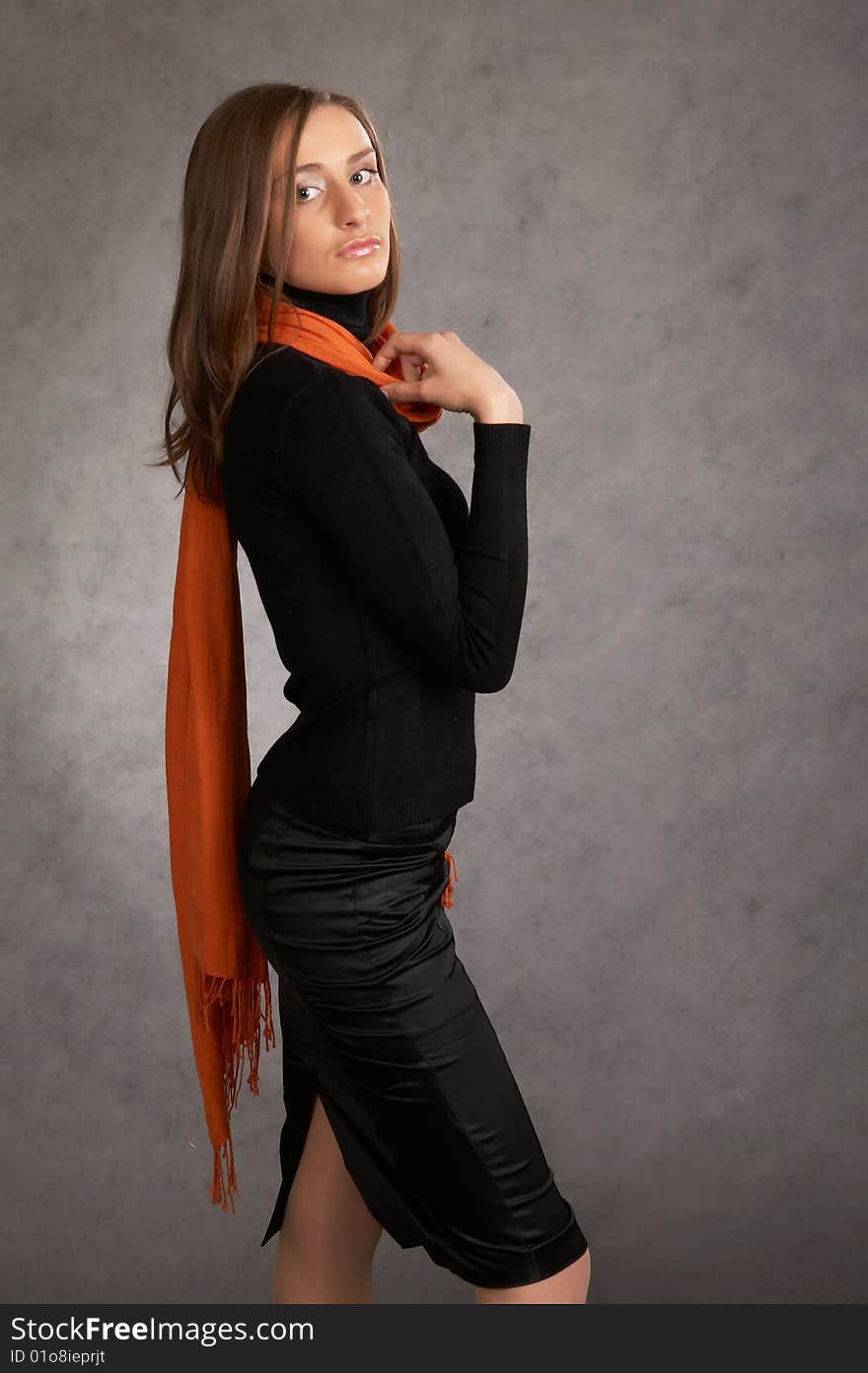 Model With A Orange Scarf