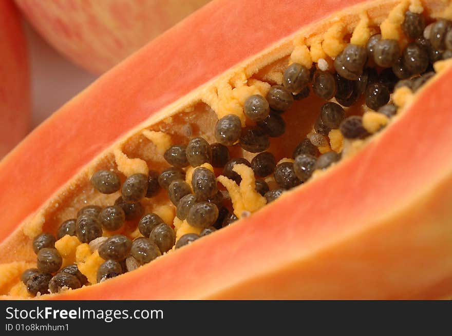 Cut view of papaya