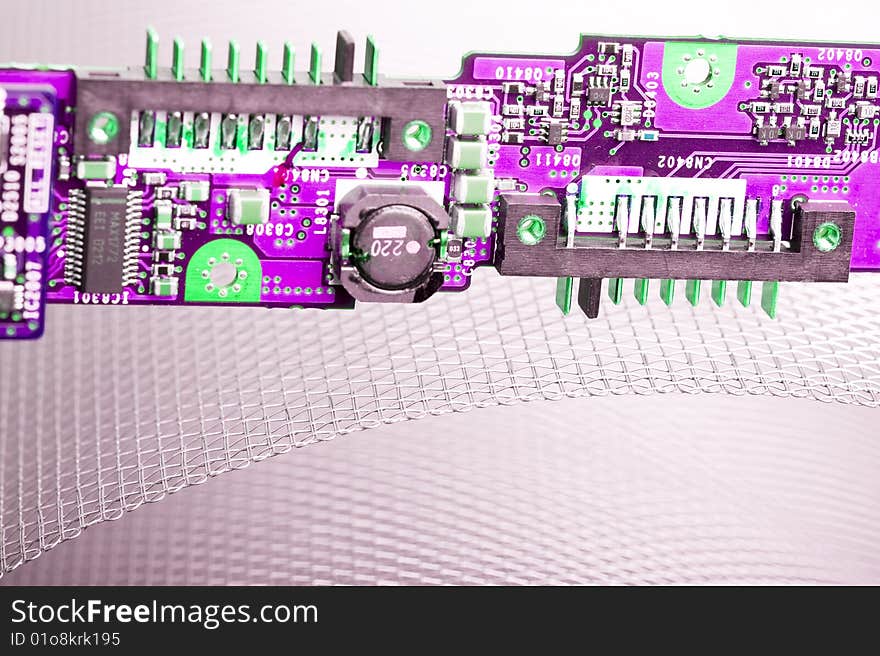 Close-up veew of the abstract microcircuit.