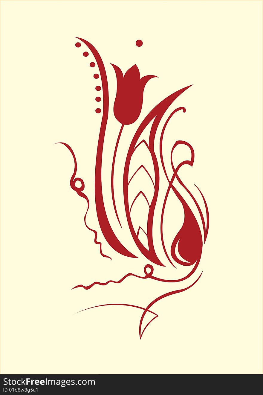 Vector illustration of funky abstract beautiful flower.