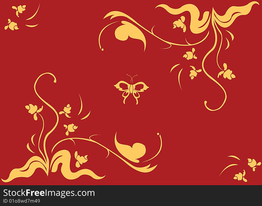 Vector illustraition of retro abstract floral swirl elements. Vector illustraition of retro abstract floral swirl elements