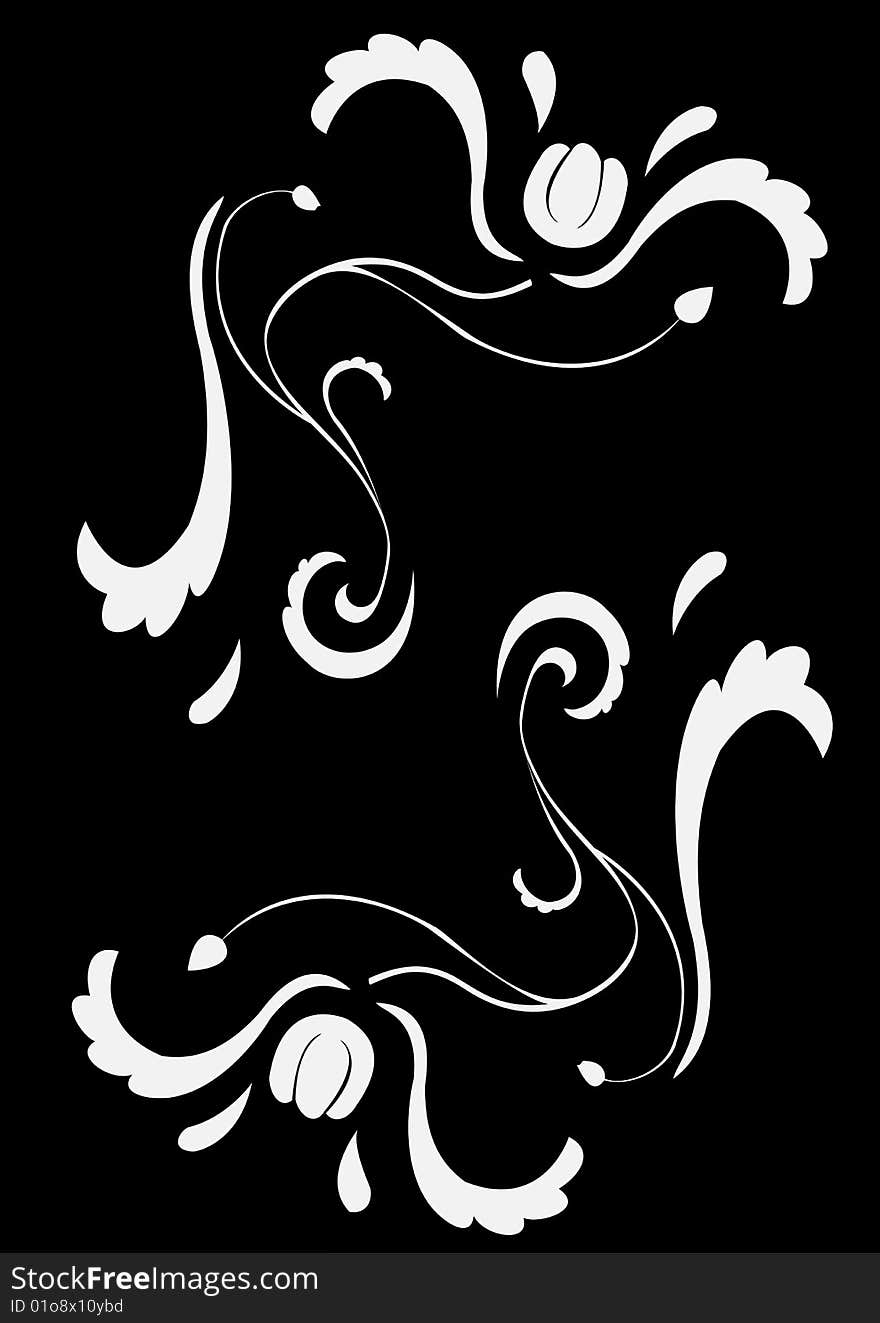 Vector illustraition of retro abstract floral swirl elements. Vector illustraition of retro abstract floral swirl elements