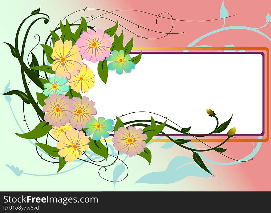 Vector illustraition of funky Abstract floral border. Vector illustraition of funky Abstract floral border