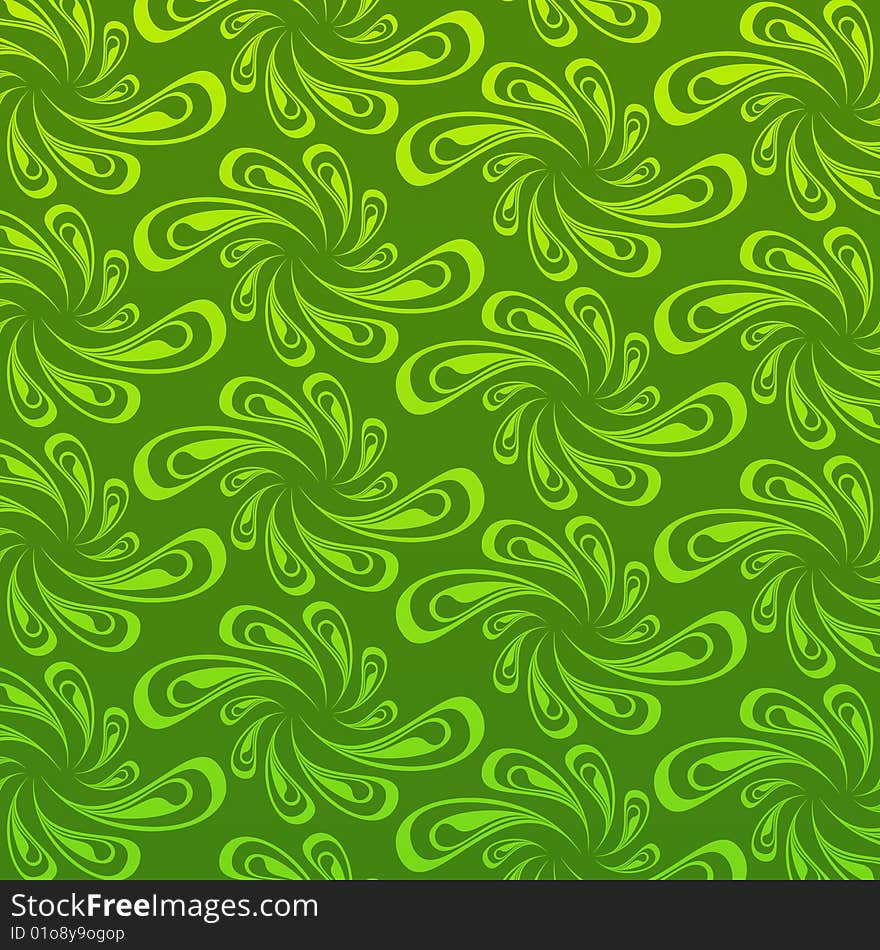 Green wallpaper whith abstract pattern