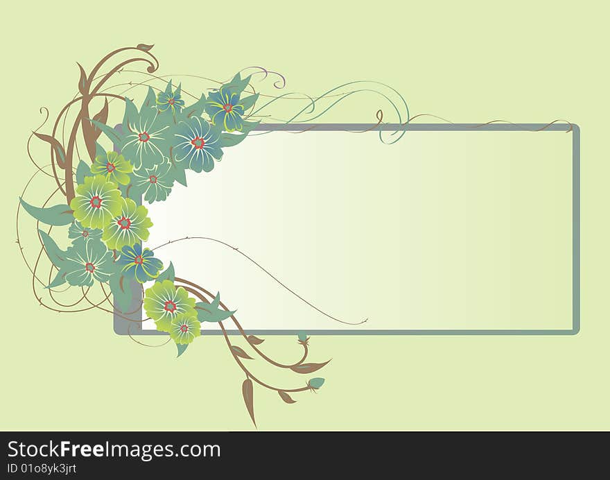 Vector illustraition of elegant Abstract floral frame