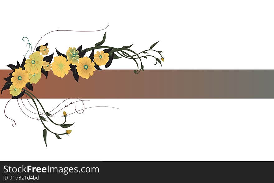 Vector illustraition of elegant floral border. Vector illustraition of elegant floral border