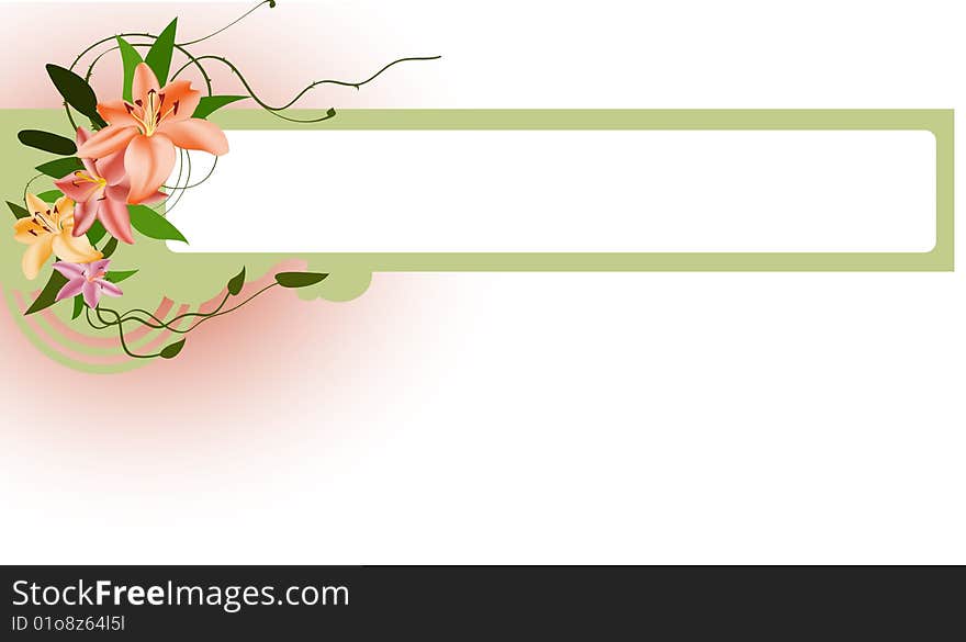 Vector illustraition of elegant floral border. Vector illustraition of elegant floral border