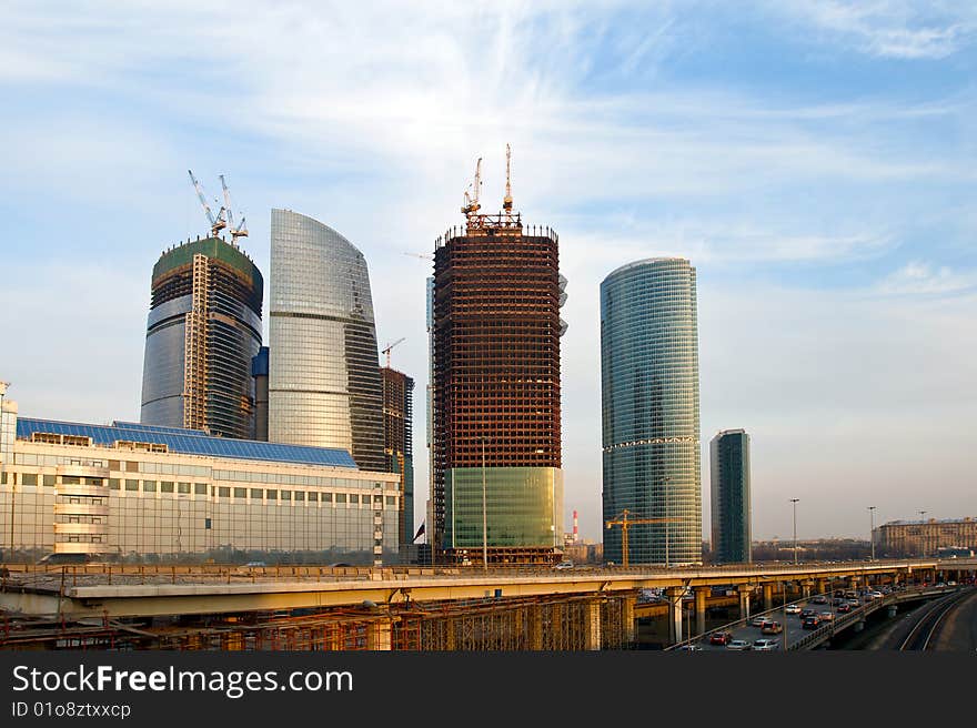 Moscow City complex under construction