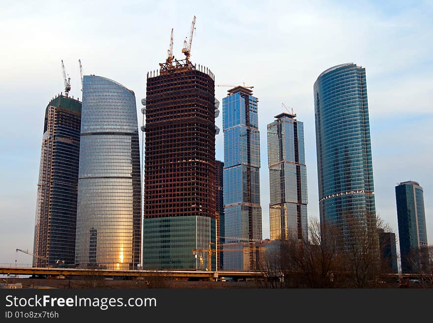 Moscow City complex under construction