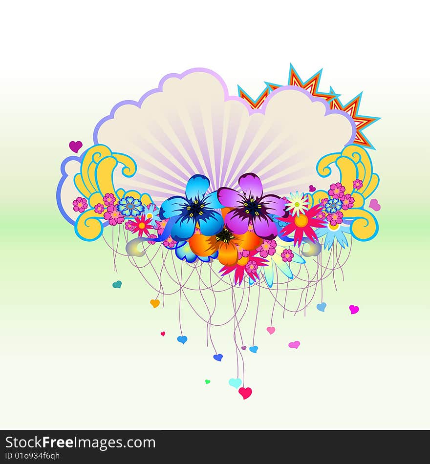 Vector illustraition of funky Abstract floral border. Vector illustraition of funky Abstract floral border