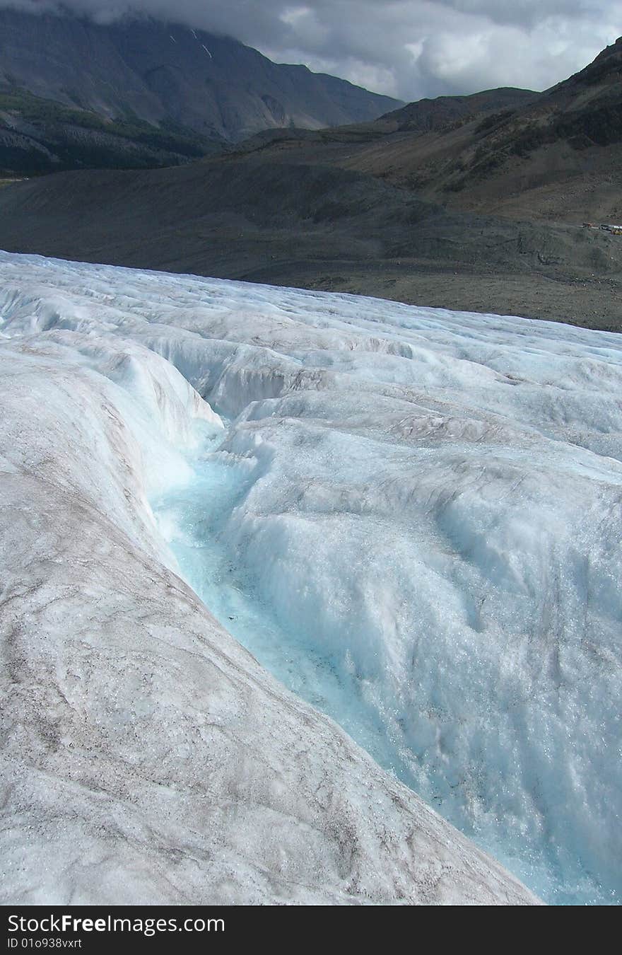 Glacier Crevasse Canadian Rockies