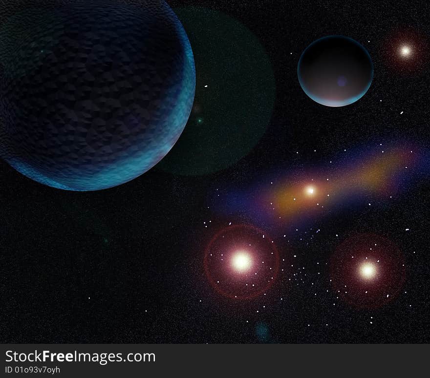 Picture  Galaxy planets and stars emit soft light. Picture  Galaxy planets and stars emit soft light