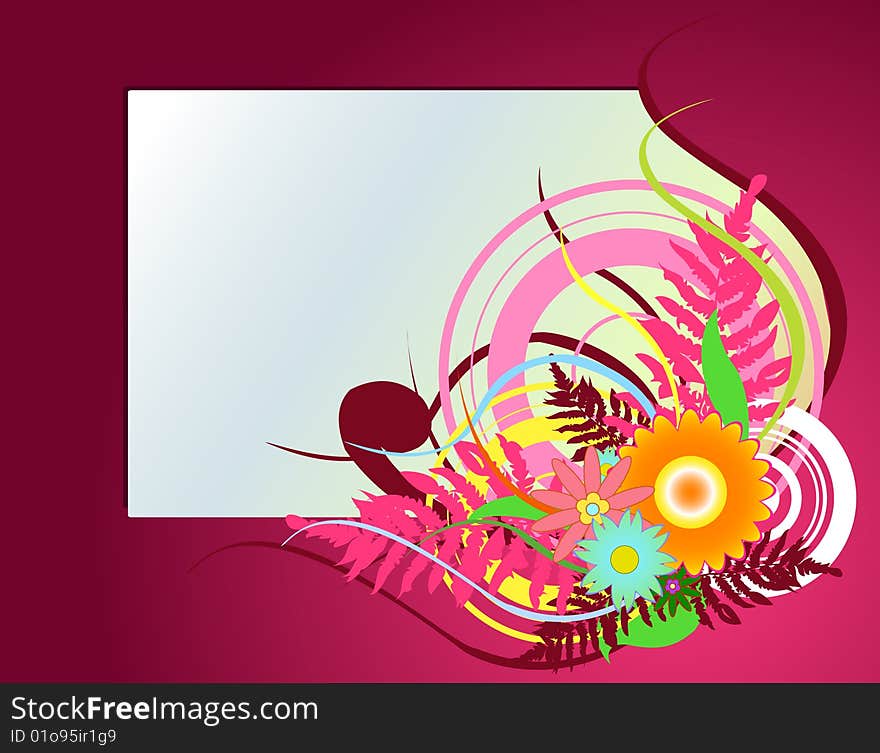 Vector illustraition of elegant floral frame