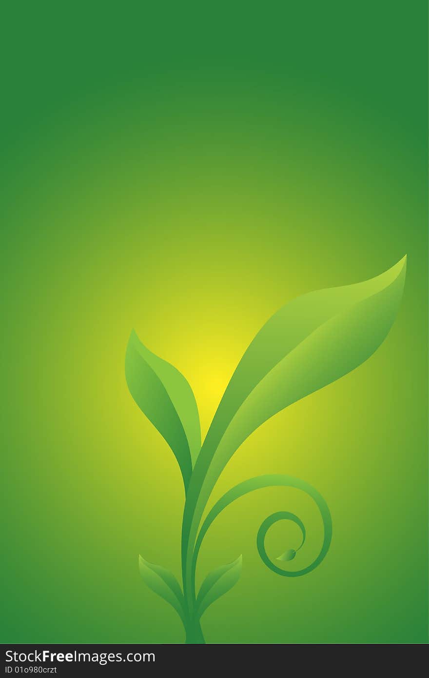 Llustration of green floral vector