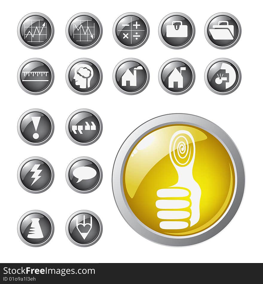 Vector-set of icons and buttons. Vector-set of icons and buttons