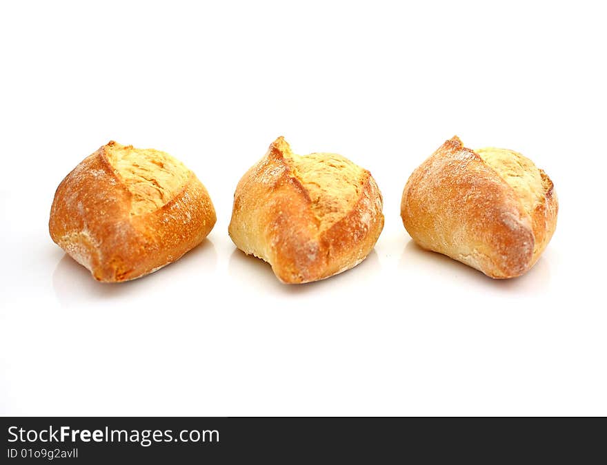 Fresh buns isolated on white