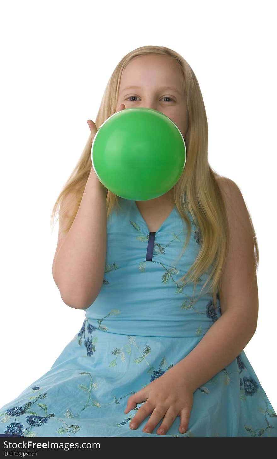 Girl Blowing Up Balloon