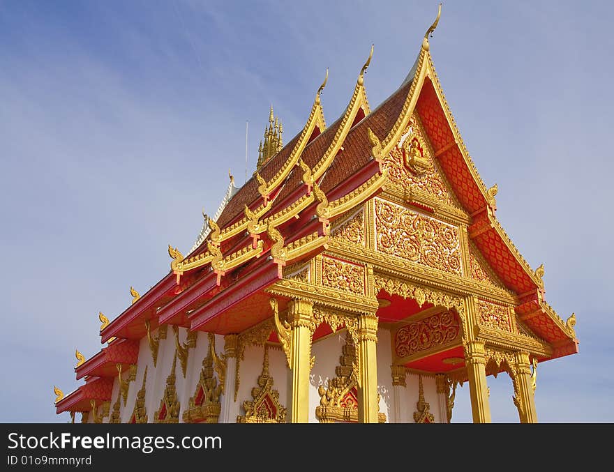 Traditional Thai style church roof