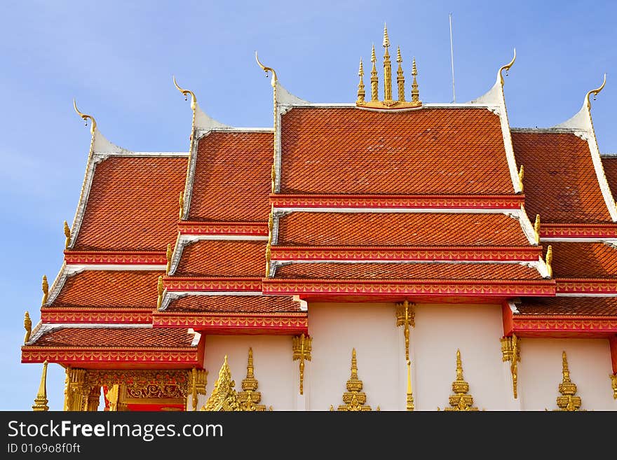 Traditional Thai style church roof