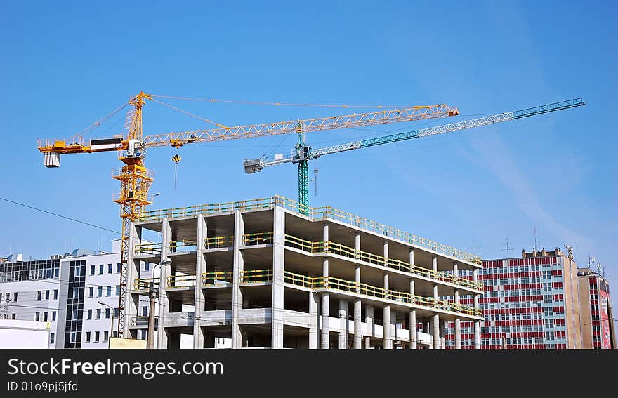 Cranes at a construction site