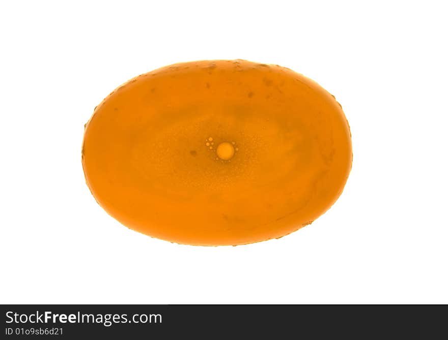 Orange bar of soap lit back drop