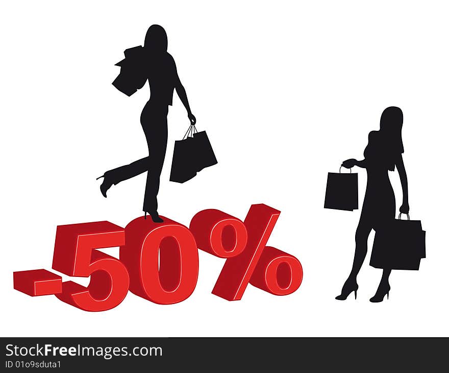 Shopping girls and discounts