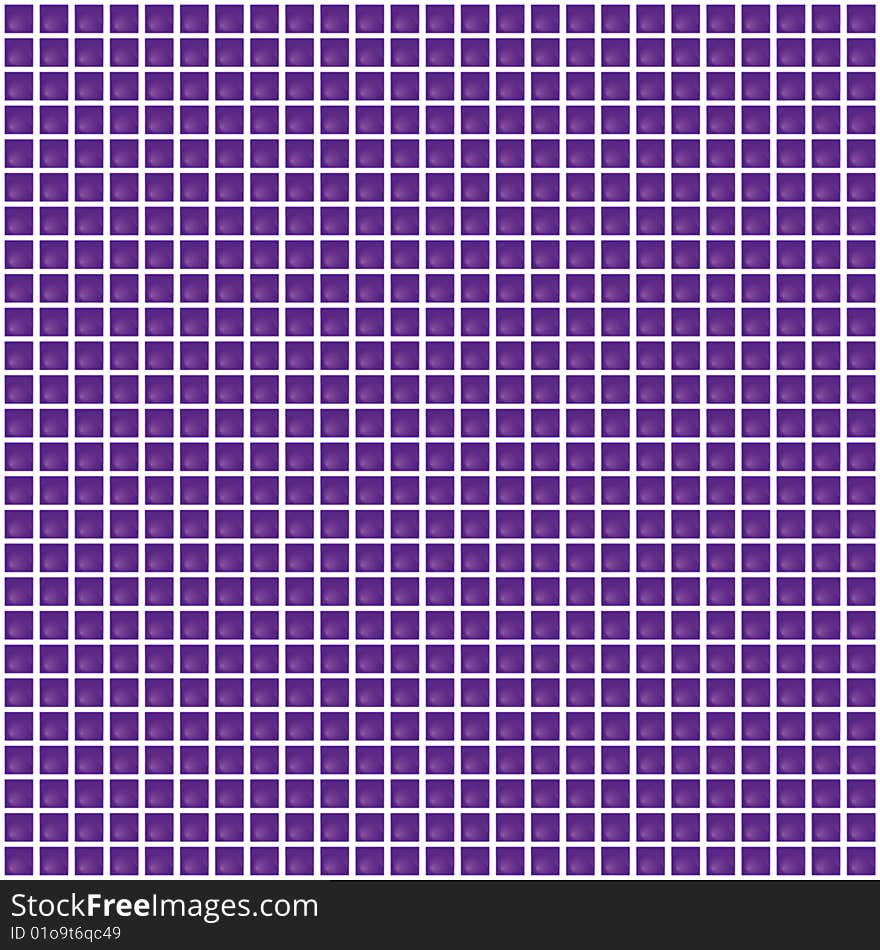 Vector illustration of editable purple mosaic tiles on white