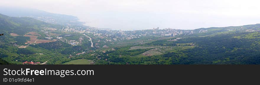 Beautiful view of Yalta in the form of panoramas. Beautiful view of Yalta in the form of panoramas