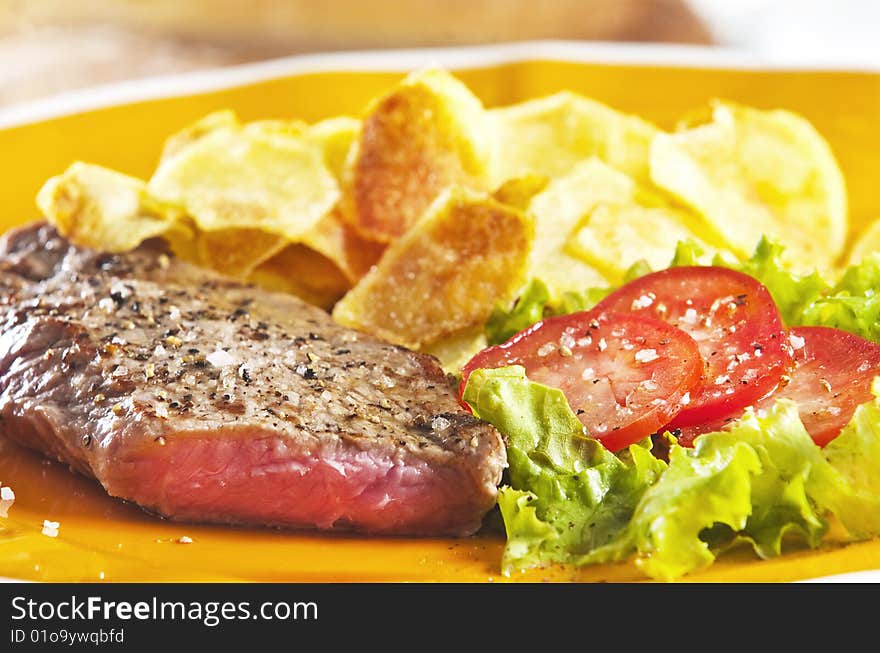 Steak and chips