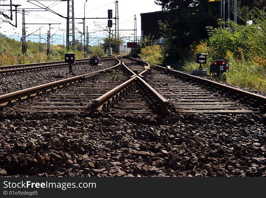 Dead end - cutted railroad tracks