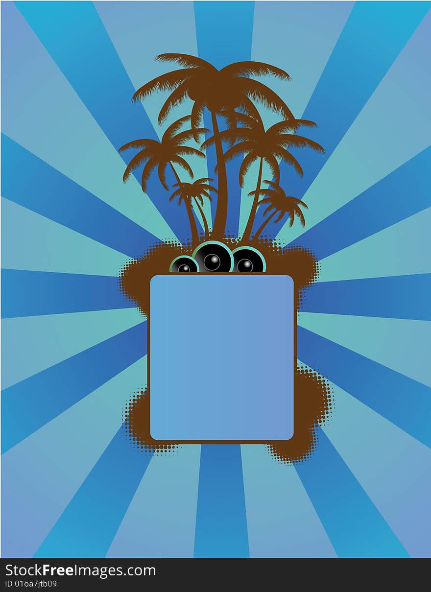 Summer frame with palms