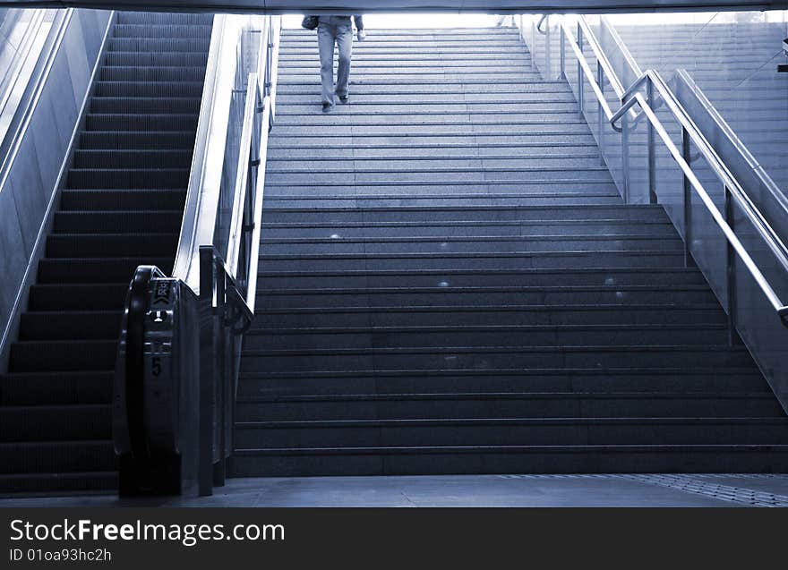 The escalator of the airport.