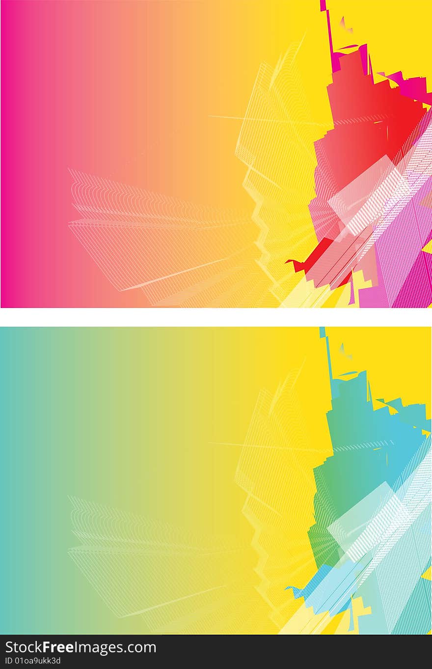 Bright vivid background illustrations set of 2. Bright vivid background illustrations set of 2