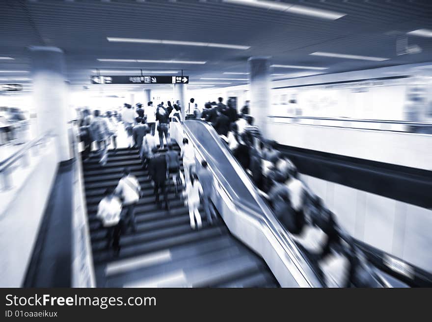 The escalator of the airport.