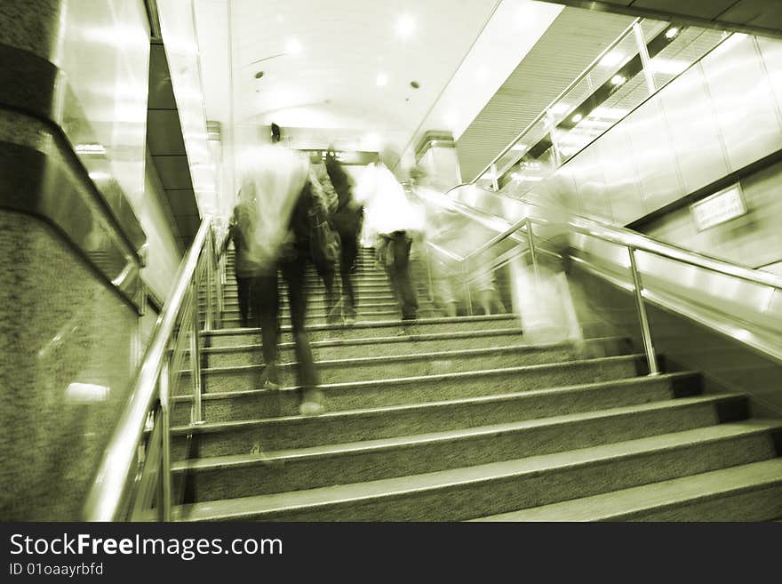 The escalator of the airport.