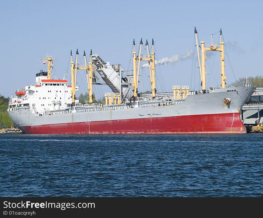 A huge ship at the harbour