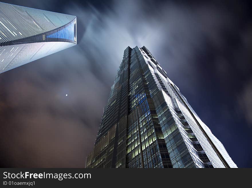 The night view of the lujiazui financial centre in shanghai china. The night view of the lujiazui financial centre in shanghai china.