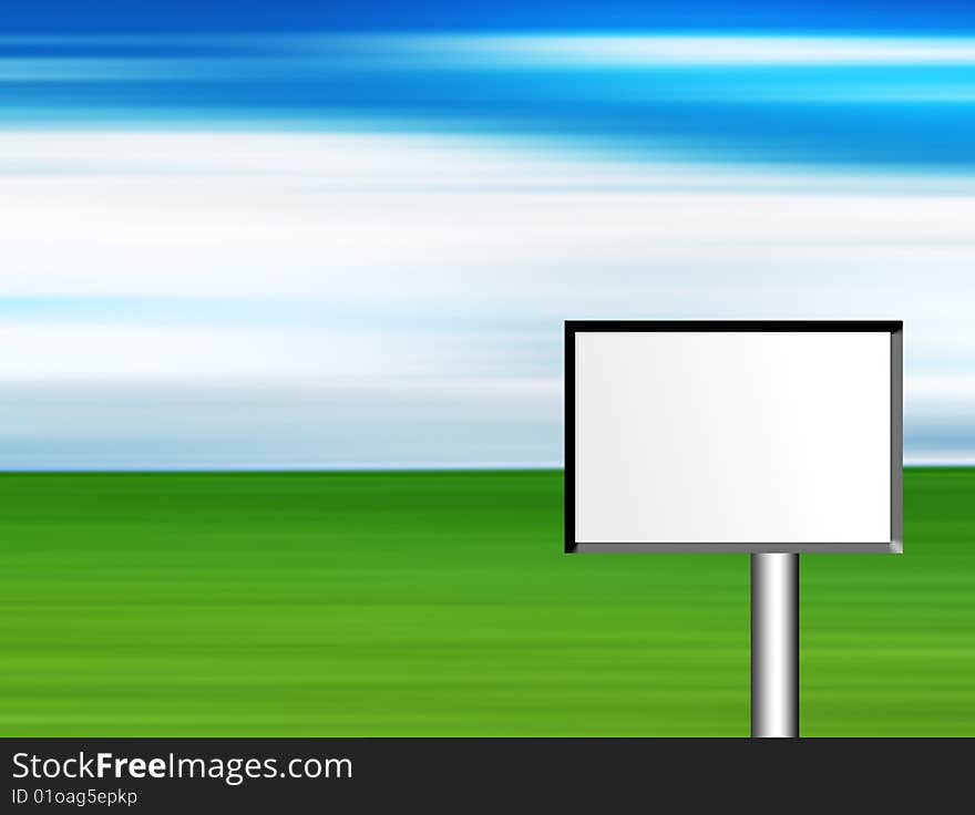 White board on natural background with green and blue colors. White board on natural background with green and blue colors