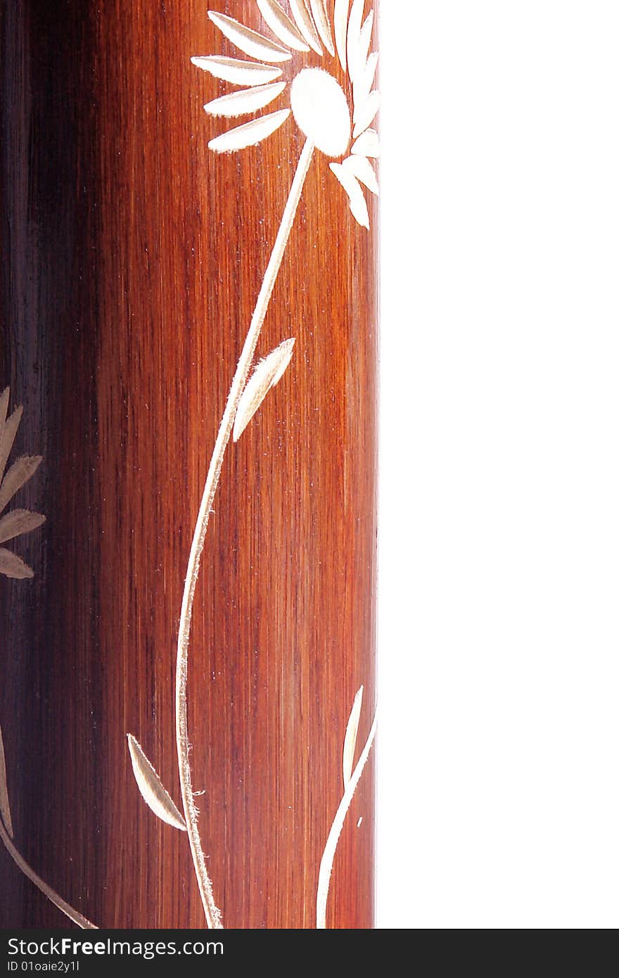 Brown and white decorative object made in wood. Brown and white decorative object made in wood