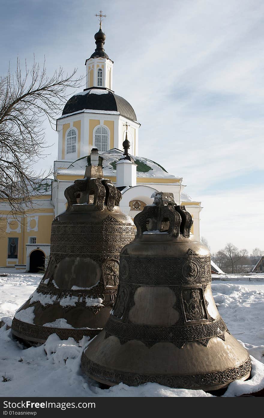 New bells in a monastery, it is photographed in Russia