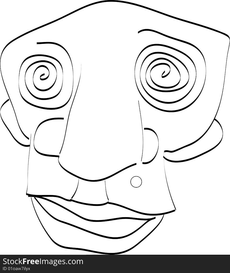 Vector illustration of a hypnotized guy. Vector illustration of a hypnotized guy