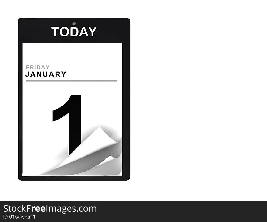 3d illustration of today calendar over white background