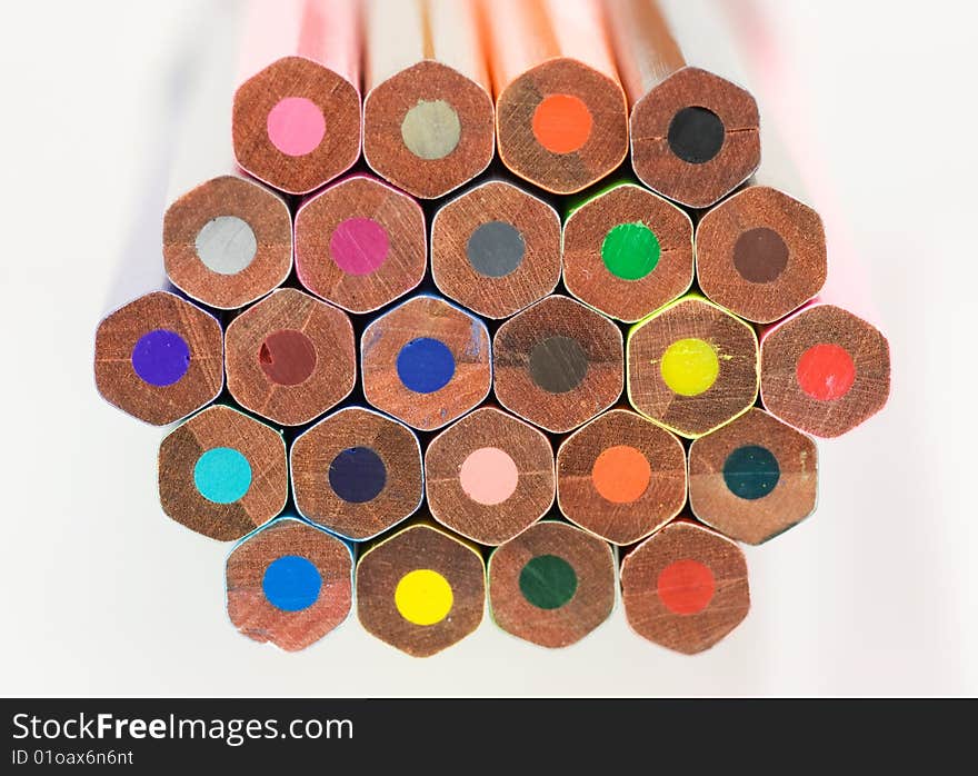 Collection of colorful pencils isolated on white background. Collection of colorful pencils isolated on white background