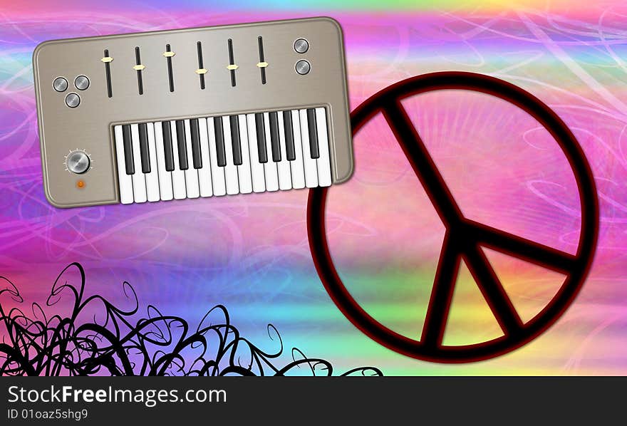 Vintage retro musical and peace background ot theme. Vintage retro musical and peace background ot theme.