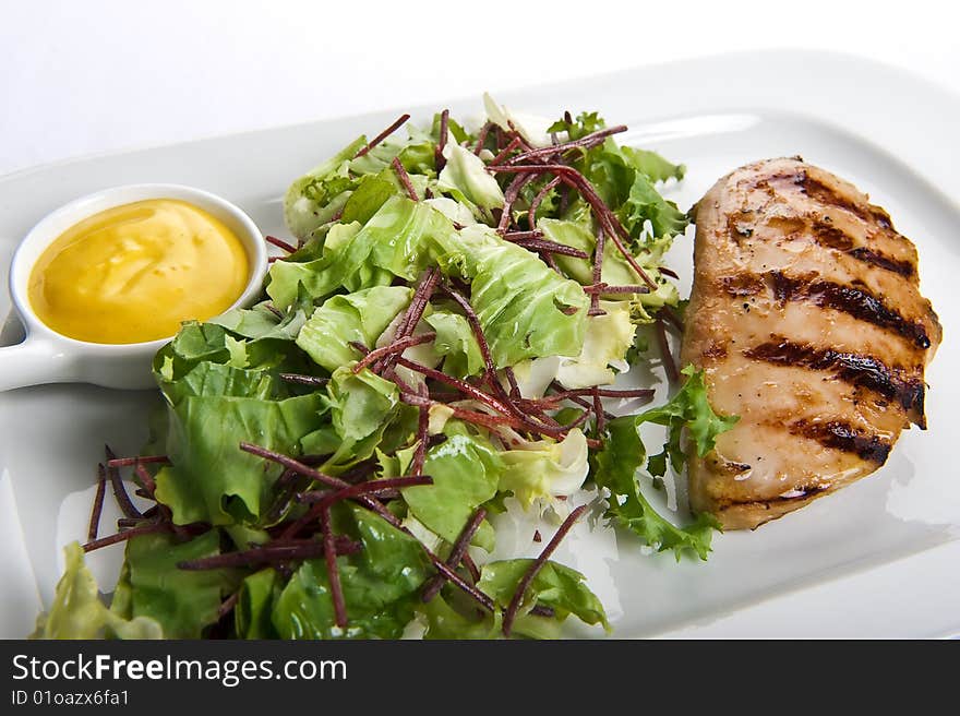 Fresh Chicken Steak With Salad