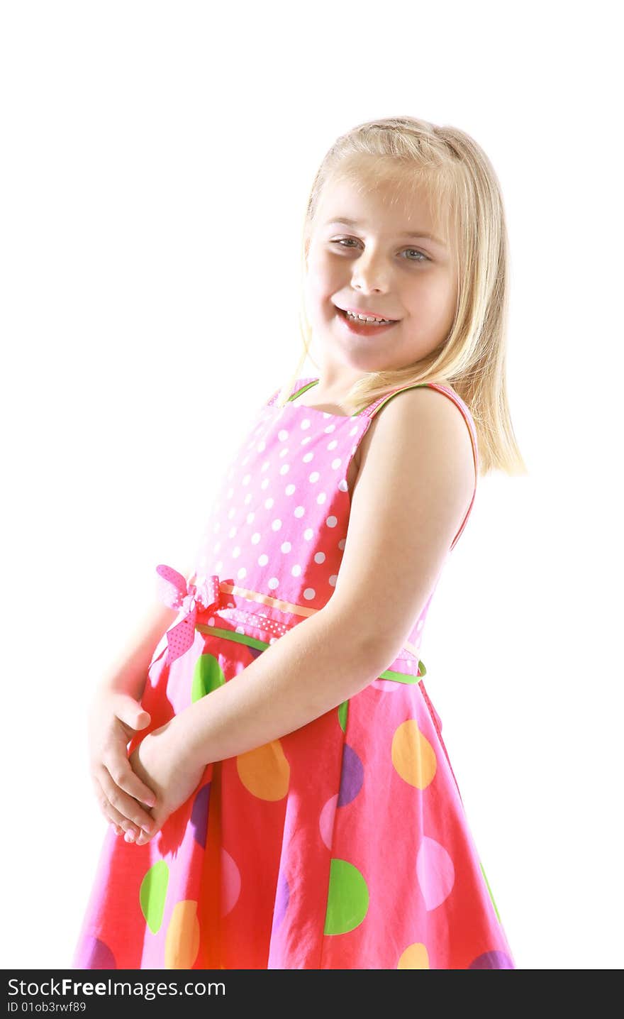 A childs portrait on a black background. A childs portrait on a black background