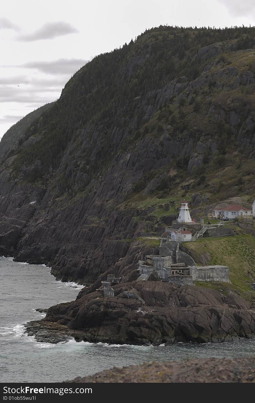 Lighthouse on steep hills